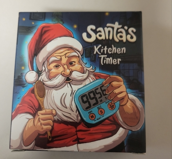 Set of 4 Santas Kitchen Digital Food Timer Stocking Stuffer/ Snowflake Multitool - Picture 1 of 4